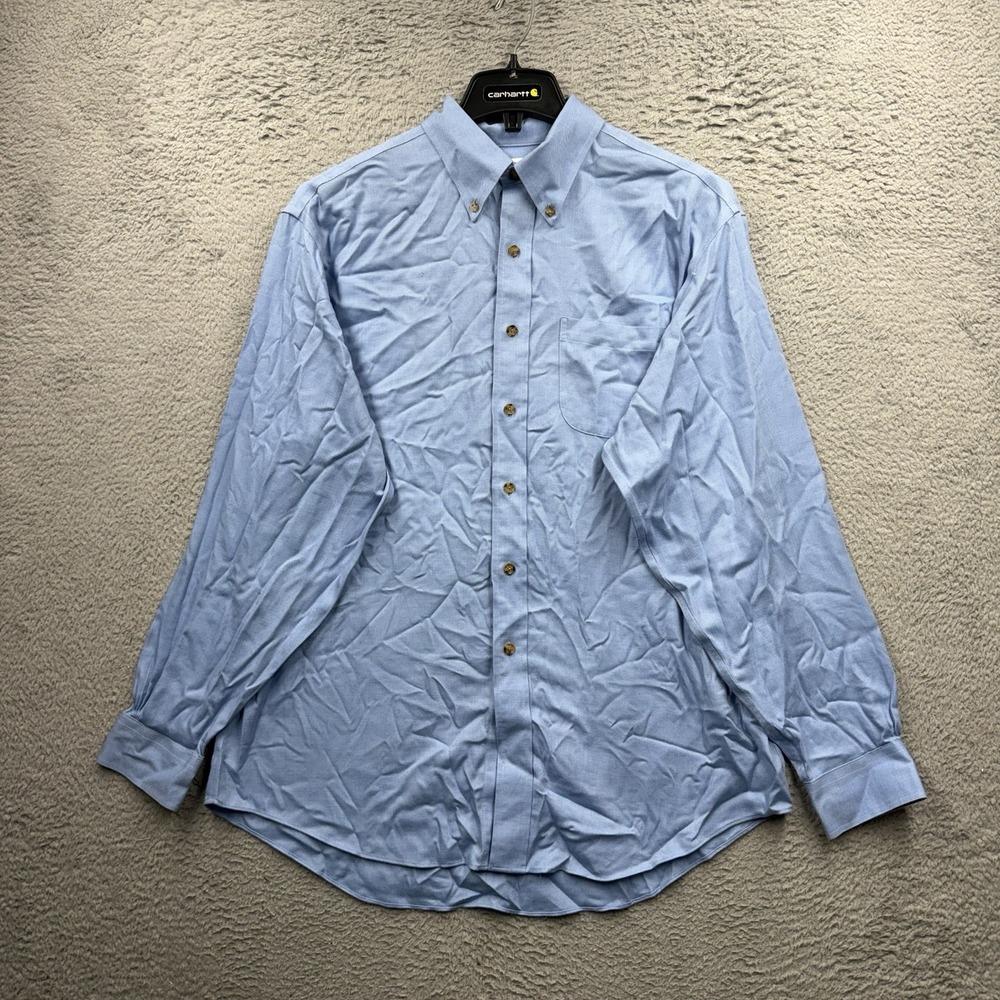 Brooks Brothers Shirt Mens L Herringbone Cotton Cashmere Blend Button Has Flaw